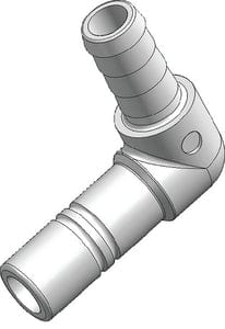 Whale WX1591B Stem Elbow 1/2" Hose Barb - 15mm