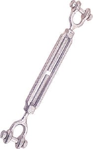 Keystone TBKL14 Galvanized Jaw & Jaw Open Turnbuckles: 1/4"