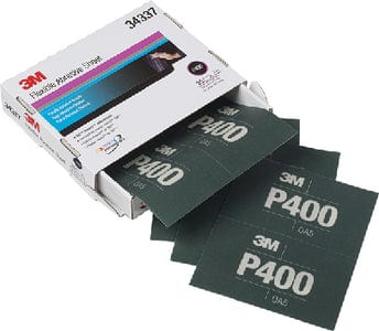 3M Hookit&trade; Flexible Abrasive Hand Sheet: P400: 25/pk