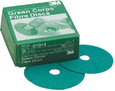 3M 36510 7" x 7/8" 60 Grit Green Discs