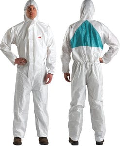 4520 Protective SMMMS Polypropylene Coverall w/Hood: L