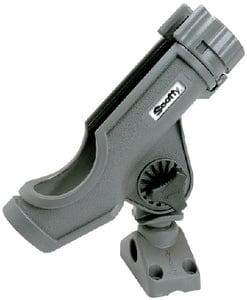 Scotty 230GR Powerlock Rod Holder w/#241 Side/Deck Mount: Gray