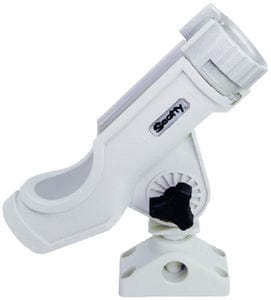 Scotty 230WH Powerlock Rod Holder w/#241 Side/Deck Mount: White