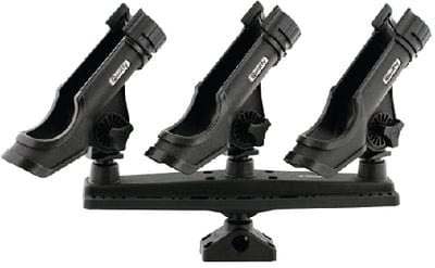 Scotty 256S Adjustable Triple Rod Holder Mount w/#241 Side/Deck Mount & 3ea #230 Rod Holders