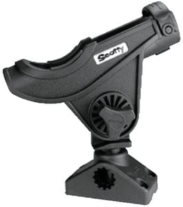 Scotty 280BK Bait Caster/Spinning Rod Holder w/ Side/Deck Mt.: Black: 12/case