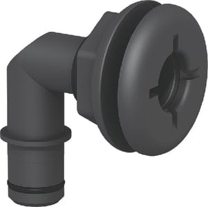 Flow-Rite MA027QLB Qwik-Lok Thru-Hull Fitting: 3/4": Black: Elbow Flanged