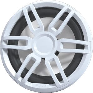 Fusion 0100219820 XS-SL10SPGW Series 10" Marine Subwoofer: LED: Sport White & Grey Grills