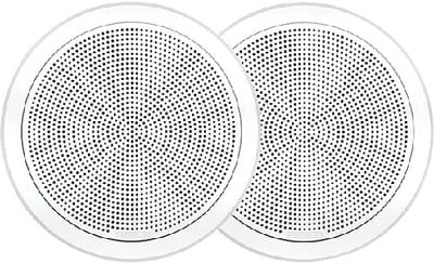 Fusion 0100229900 FM Series 6.5" Round Flush Mount Marine Speakers: 1 pr.: White