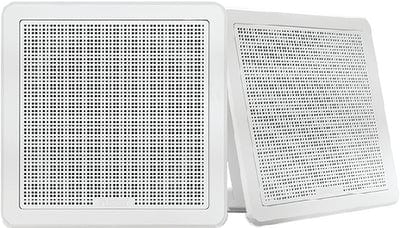Fusion 0100229910 FM Series 6.5" Square Flush Mount Marine Speakers: 1 pr.: White