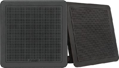 Fusion 0100229911 FM Series 6.5" Square Flush Mount Marine Speakers: 1 pr.: Black