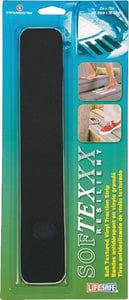 Life Safe RE3922BL Soft Textured Vinyl Traction Strips (Non Skid) 2" x 12" Black: 6/pack