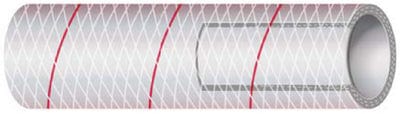 Shields Marine Hose Clear Reinforced Series 162 PVC Tubing with Red Tracer
