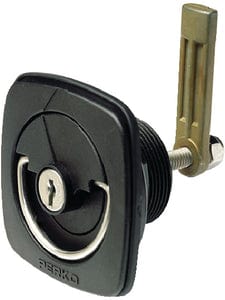 Perko 1081DP1BLK Locking Flush Lock And Latch For Smooth or Carpeted Surfaces: Black