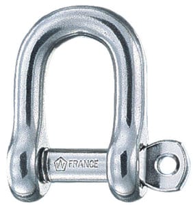 Wichard 1401 Captive Pin "D" Shackle: 5/32"