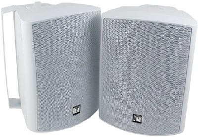 Dual LU53PW 3-Way Indoor/Outdoor Box Speakers: 10" x 7.2" x 7.2": White: 1 pr.