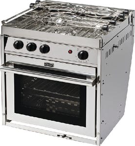 Force 10 FOR63356 Gimballed Gas Galley Range: Euro Standard: 3 Burner w/Oven