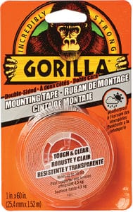 Gorilla 6065101 Tough & Clear Mounting Tape: 1" x 60": 6/case