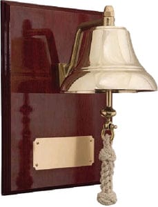 Weems & Plath WAP6060EN4006 6" Brass Bell On Mahogany Plaque