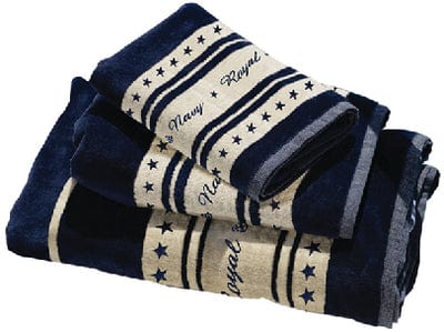 Marine Business Royal 3 Towel Set: Blue/Beige