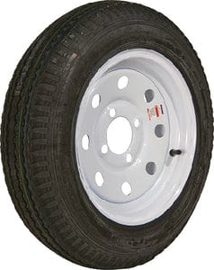 Loadstar Bias Tire and Wheel (Rim) Assembly K353: 480-12 4 Hole 6 Ply: White w/o Stripes: Modular