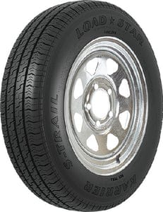 Loadstar Bias Tire and Wheel (Rim) Assembly KR25 ST145/R-12 5-Hole 8 Ply: Galvanized: Spoke