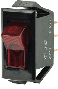 BEP 1001705 Illuminated Rocker Switch: Off?On: SPST: Illuminated Red