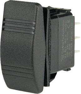 BEP 1001809 Weather Resistant Contura Dimmer Rocker Switch: (On)-Off-(On): DPDT: 1/4" Blade Terminals
