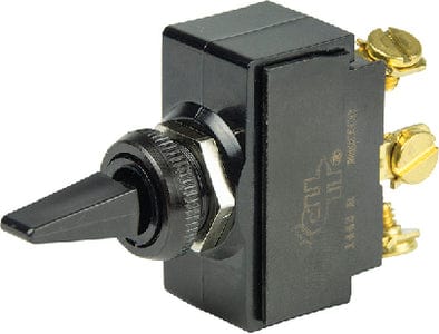 BEP 1001901 Plastic Handle Toggle Switch: Off-On: SPST: 1/4" Blade Terminals