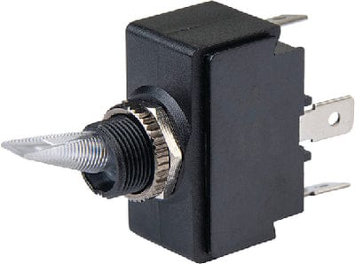 BEP 1001907 Illuminated Toggle Switch: On-Off-On: SPDT: 1/4" Blade Terminals: Illuminated Red