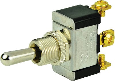 BEP 1002004 Chrome Plated Toggle Switch: (On)-Off-(On): SPDT: #6?32 Screw Terminals
