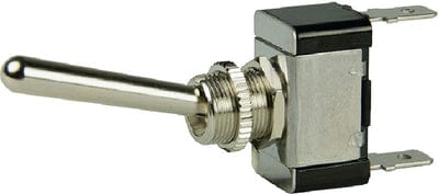 BEP 1002013 Chrome Plated Toggle Switch: Off-On: SPST: 1/4" Blade Terminals