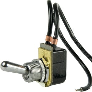 BEP 1002023 Chrome Plated Toggle Switch: Off-On: SPST: 6" Wire Leads