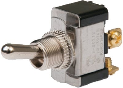 BEP 1002024 Chrome Plated Toggle Switch: Off-On: SPST: #6?32 Screw Terminals