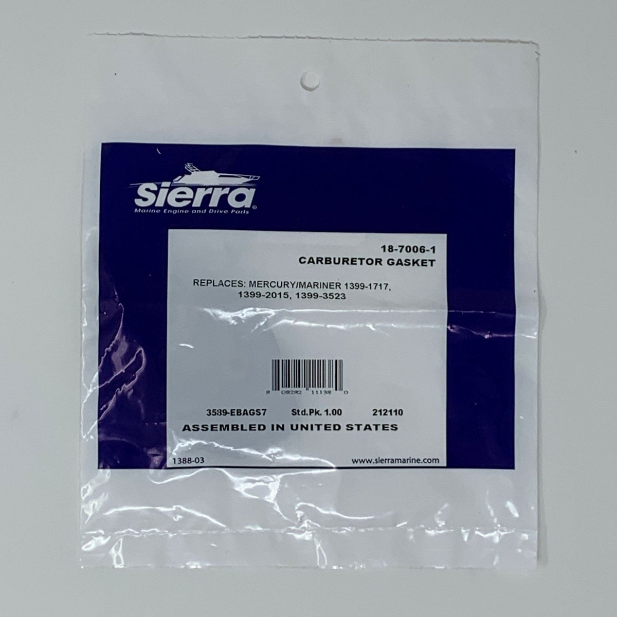 Sierra Marine Carburetor Gasket 18-7006-1
