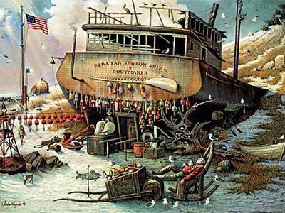 CLASSIC BOAT JIGSAW PUZZLE - Where the Buoys Are - By Charles Wysocki - 1000 PCS