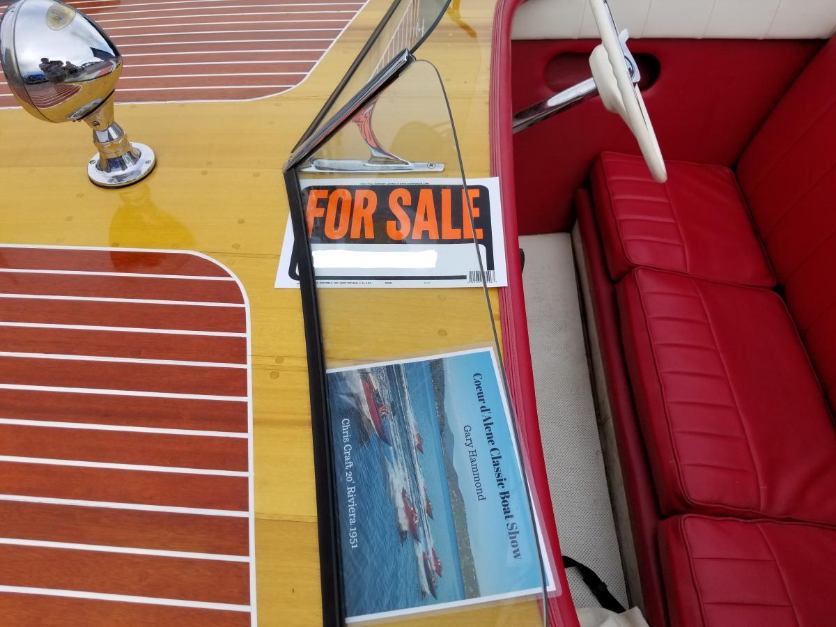 Classic Wooden Boat for Sale -  1951 CHRIS CRAFT 20' RIVIERA