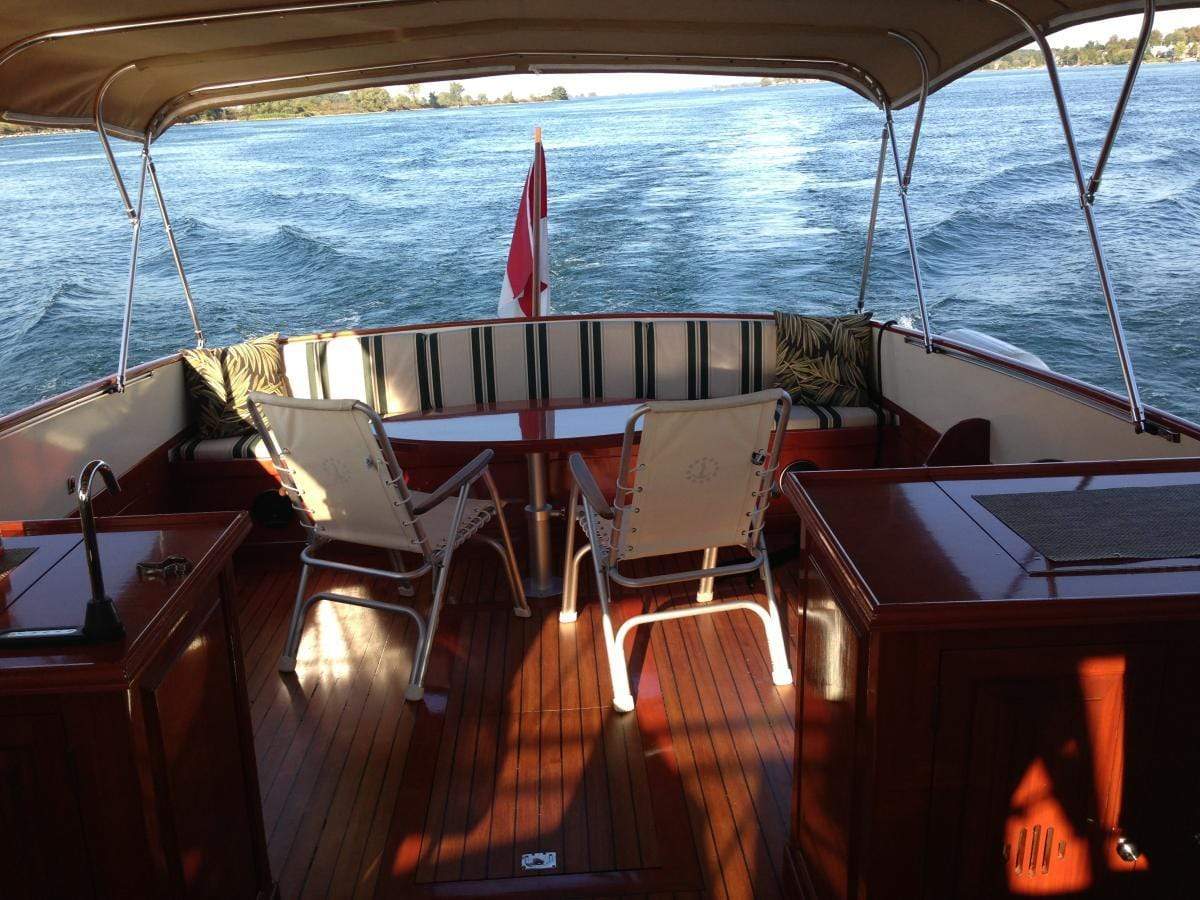 Classic Wooden Boat for Sale -  1957 CHRIS-CRAFT 40' SEA SKIFF SEMI-ENCLOSED CRUISER