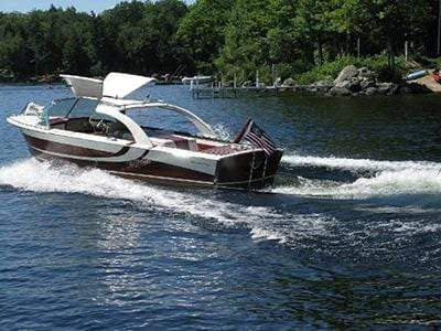 Classic Wooden Boat for Sale -  1962 CENTURY 21' CORONADO W/GULL WING TOP