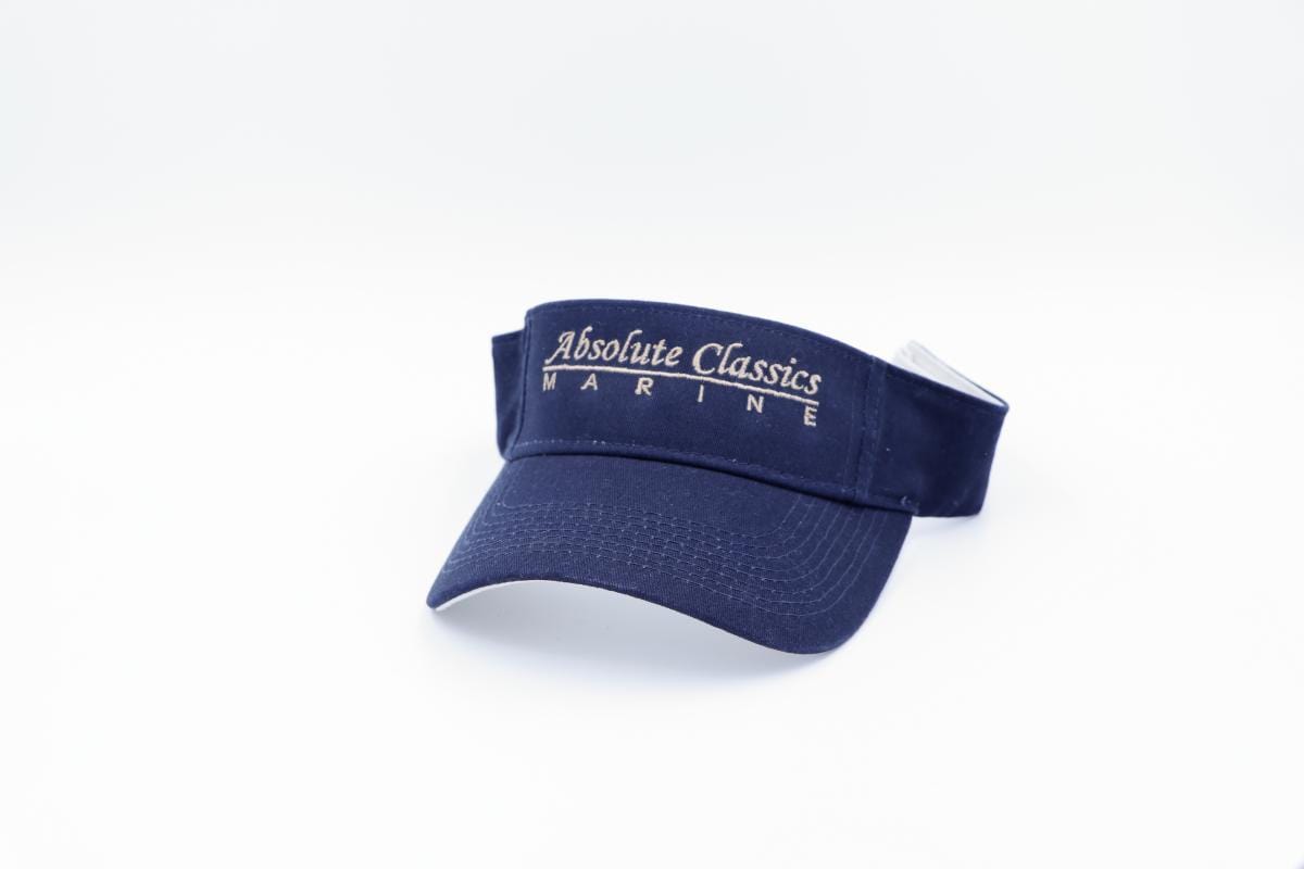 Wooden Boat Hat for Sale - ACM - Ladies Prestige Visor - Navy/Stone with Gold Trim