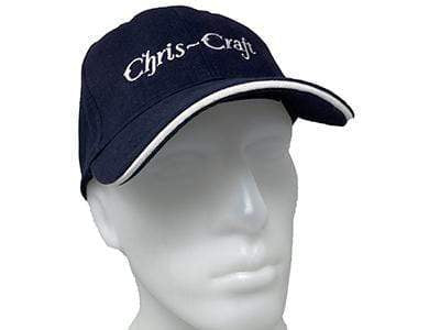 Classic Wooden Boat for Sale -  Chris-Craft Pre-War Ball Cap Navy Blue with White Script and White Brim