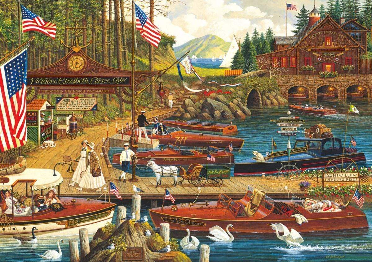 Classic Wooden Boat Accessories for Sale - CLASSIC BOAT JIGSAW PUZZLE - LOST IN THE WOODIES - By Charles Wysoki - 300 PCS